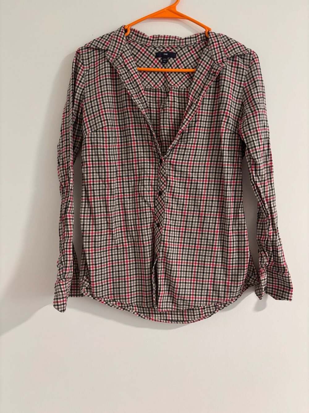 Gap Women's Long Sleeve Button Down Plaid Shirt